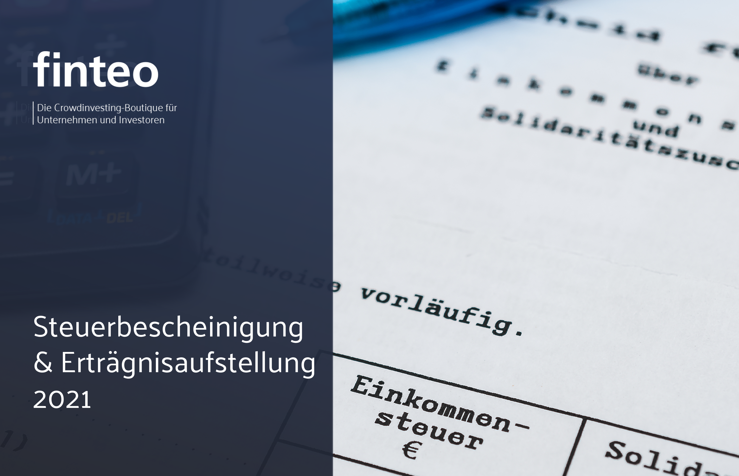 finteo.de | Steuerbescheinigung und Erträgnisaufstellung 2021 - Steuerbescheinigung 2021